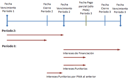 Períodos considerados para el cálculo de los intereses