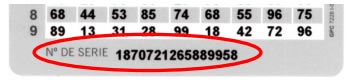 Número de serie de tarjeta de coordenadas