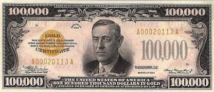 Billete 100.000 dólares