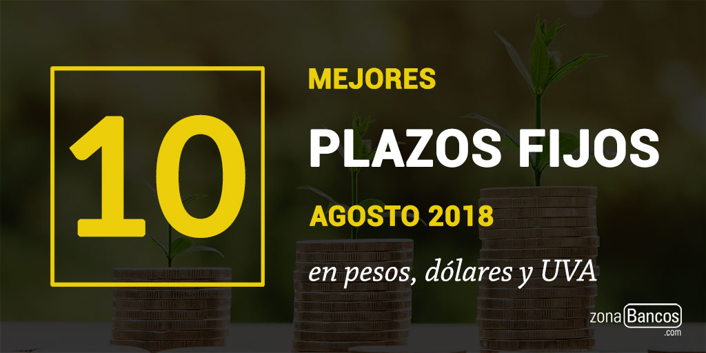Mejores plazos fijos agosto 2018